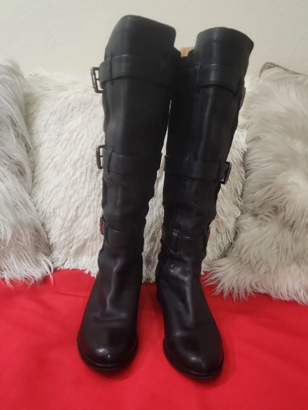 Cole Haan Nike Air Black Over-the-Knee Buckle Riding Boots